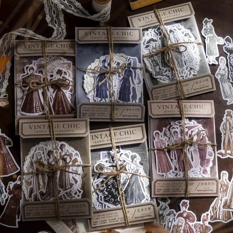 

45pcs/lot Memo Pads Material Paper American figures Junk Journal Scrapbooking Cards Retro Background Decoration Paper