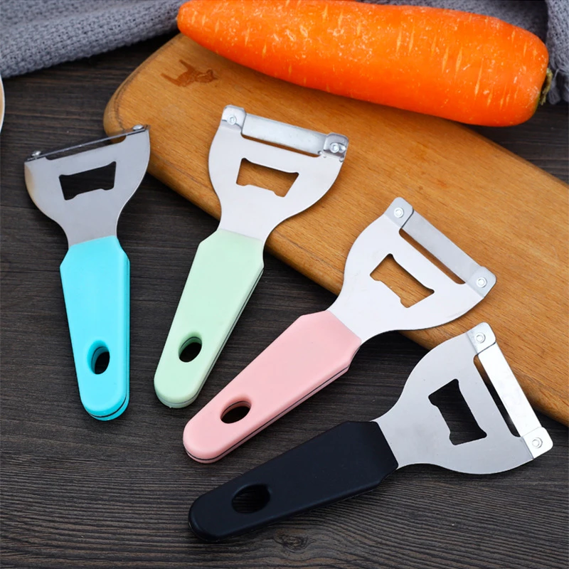 

2 in 1 Multifunctional Vegetable Peeler Stainless Steel Household Potato Carrot Paring Knife Slicer Opener Kitchen Fruit Gadgets