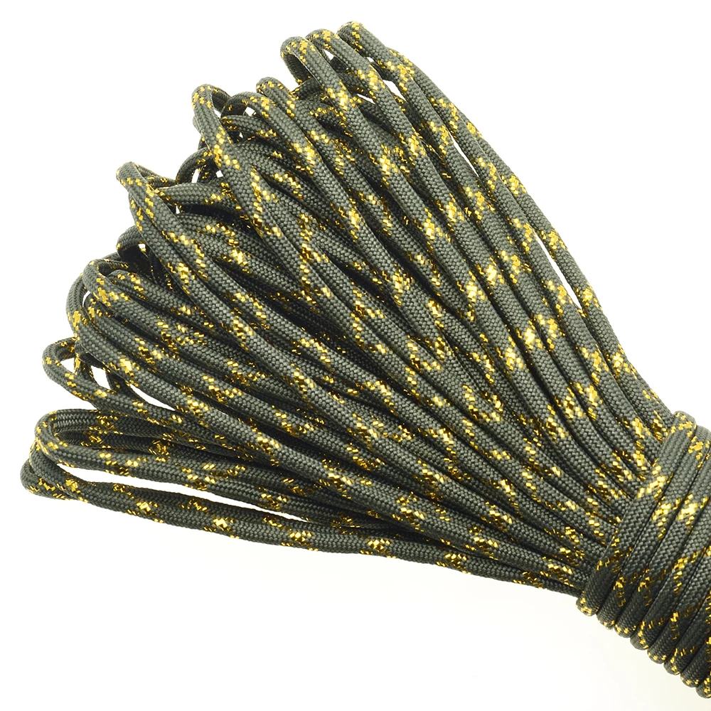 Gold & Silver 550 Paracord - Premium Mil-Spec Type III 7-Strand Core, 100 FT, 19 Vibrant Colors