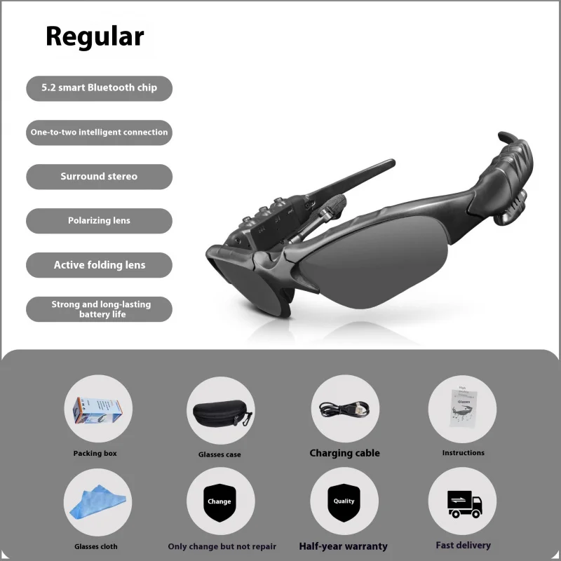 NewsV5.0New Glasses Headset Smart Call Hot Business Glasses High Sound Quality Wireless Headset