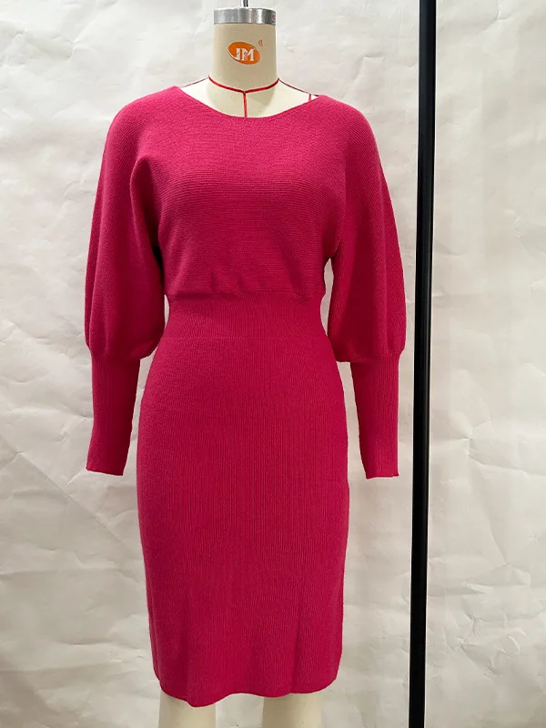 Women Knitted Sweater Dress Autumn Winter