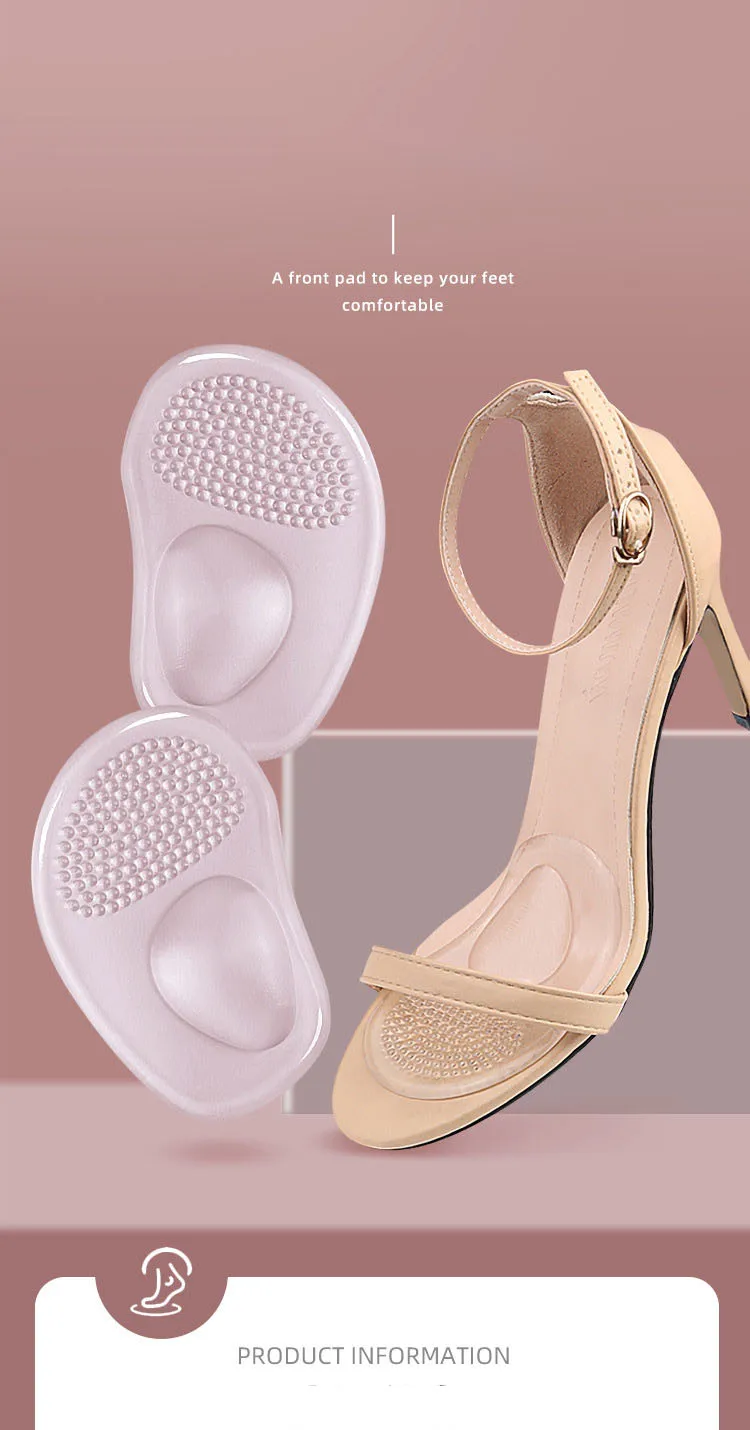 Vorfuß Pads Orthopädische Einlegesohlen Frauen Weiche Silikon Gel Kissen Lindern Fuß Schmerzen Mittelfuß Unterstützung Einsatz Pad Schuhe Einlegesohlen – Detail 1
