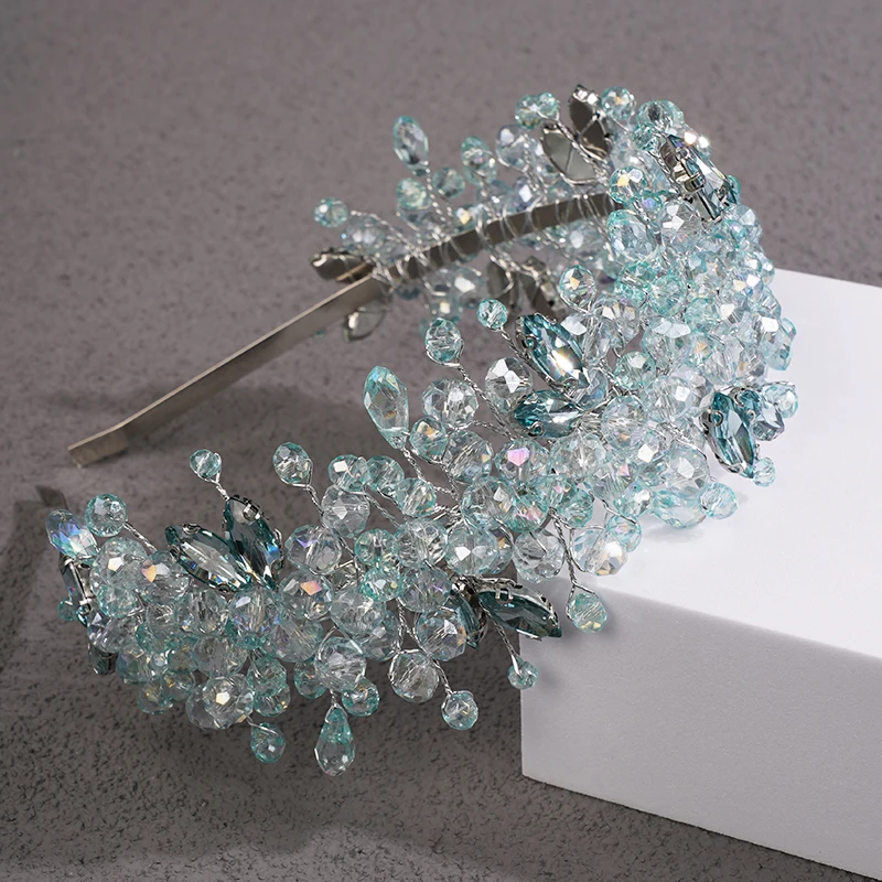 S0e166d3192e441948d3e7e34b42e5a2e6 5 Colors Handmade Wedding Bride Luxury Red Blue Rhinestones Tiaras and Crowns Bridal Headband Costume Hair Accessories for Women Mallzona