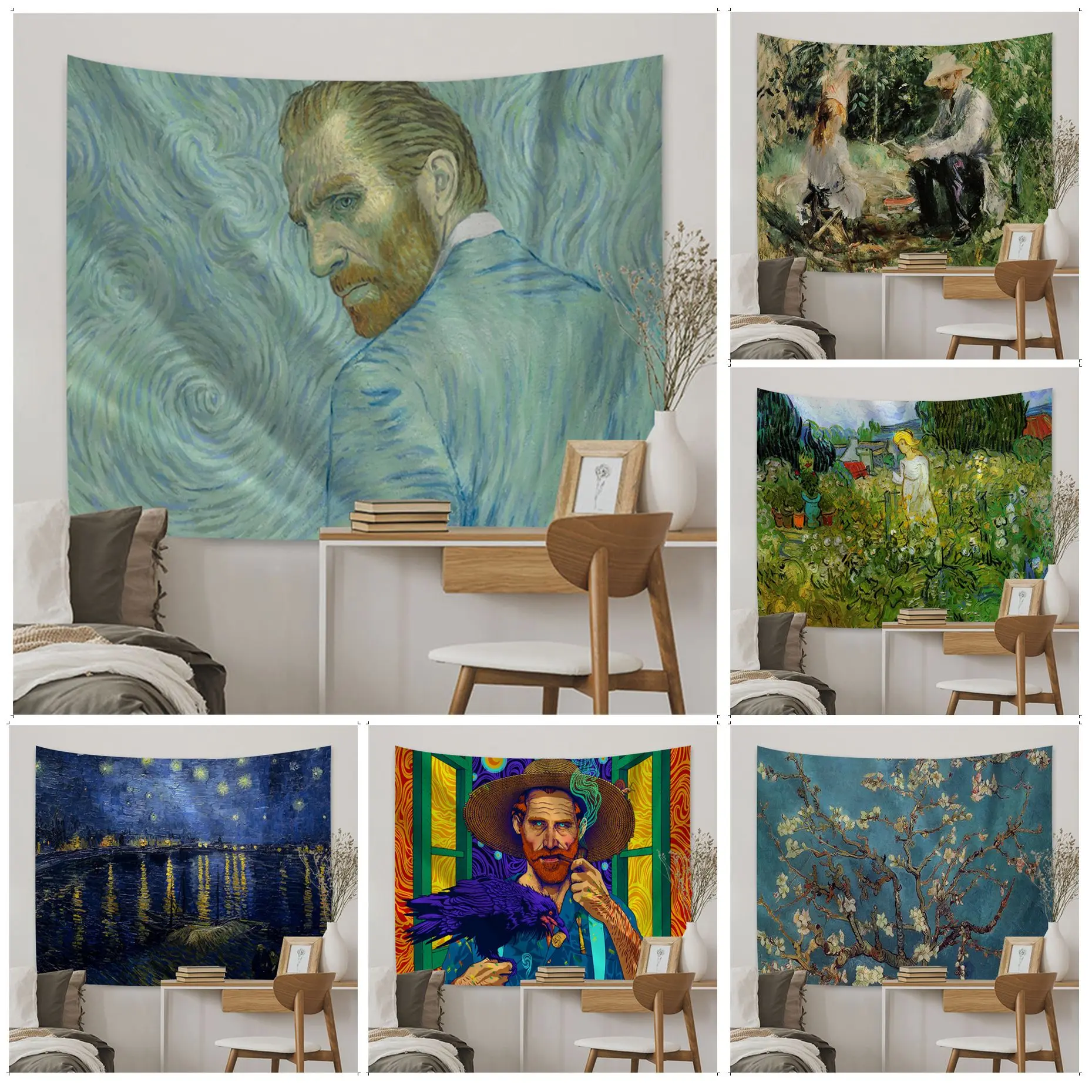 

Van Gogh Oil Painting Tapestry Tapestry Art Printing Japanese Wall Tapestry Anime Wall Hanging Home Decor