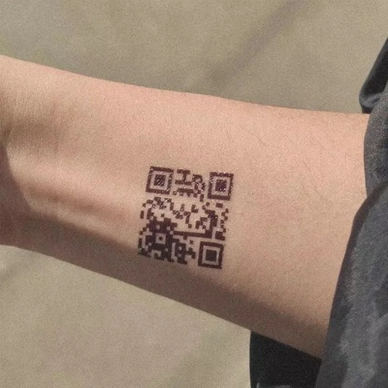 Creative Love QR Code Fake Tattoo for Lovers Adults Wrist Body Art Waterproof Temporary Tatoo Sticker For Men Woman new design parrot fake tattoo for adult original waterproof temporary arm tatoo stickers body art bird tattoos