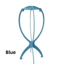 Collapsible Wig Stand Set - Stable Hairpiece Holders (Blue 1pc)