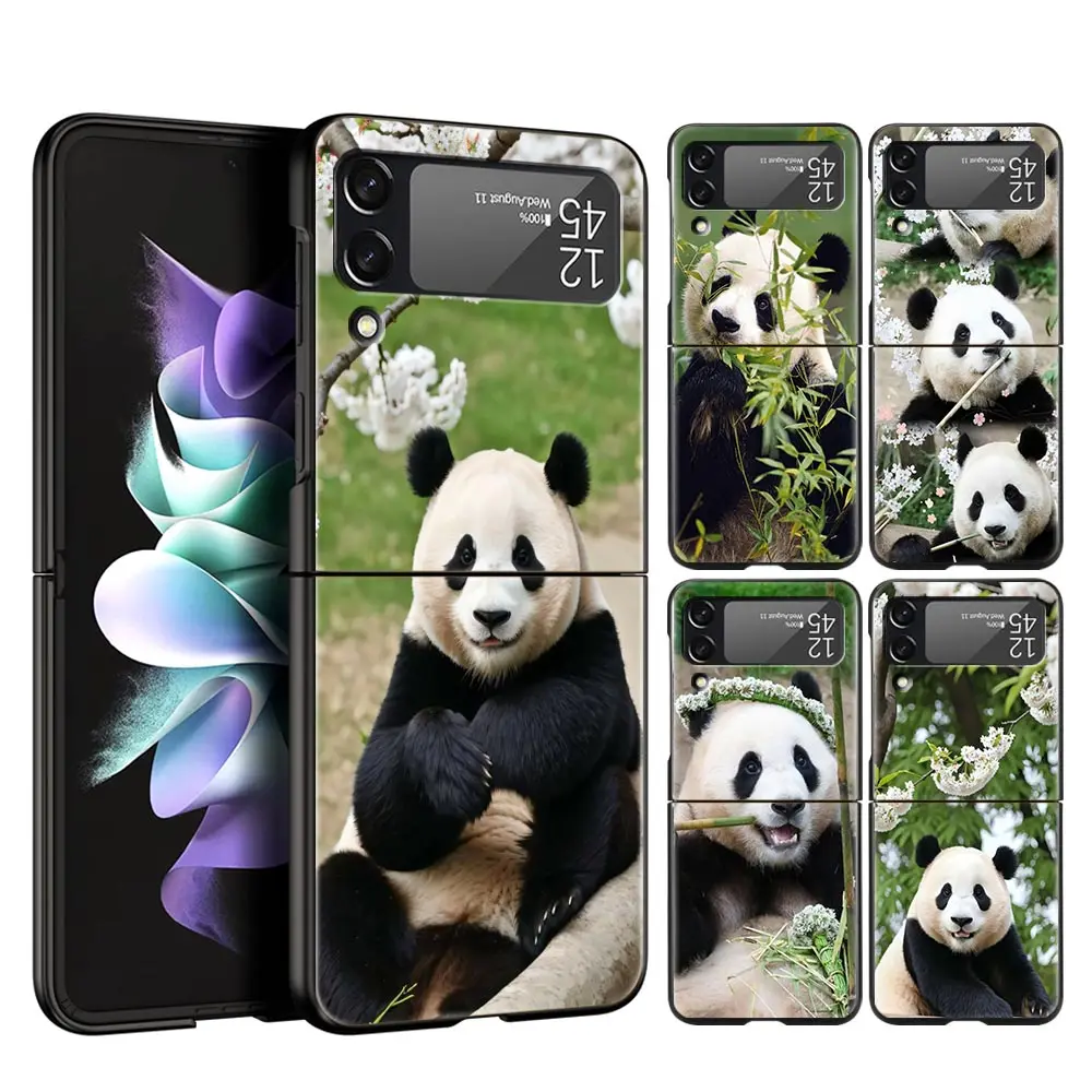 Luxury Black Folding Phone Case with Fubao Panda Design
