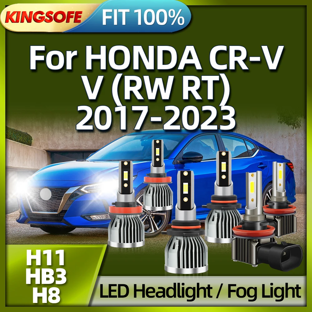 

Roadsun H11 Светодиодный лампы для фар HB3 H8 автомобильная лампа супер яркая 2017 лм для HONDA CR-V V RW RT 2018 2019 2020 2021 2022 2023