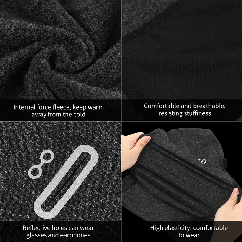 WEST BIKING Warm Fleece Balaclava Cap Cycling Ski Full Face Mask Winter Windproof Breathable Helmet Liner Caps Cycling Equipment 4