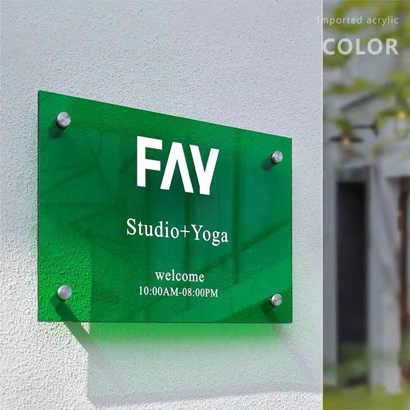 Modern Acrylic Shop Plaque Company Signboard Store Door Plate Customize Business Logo Icon Name Slogan Address Letter Open Close door signs house wall plaques