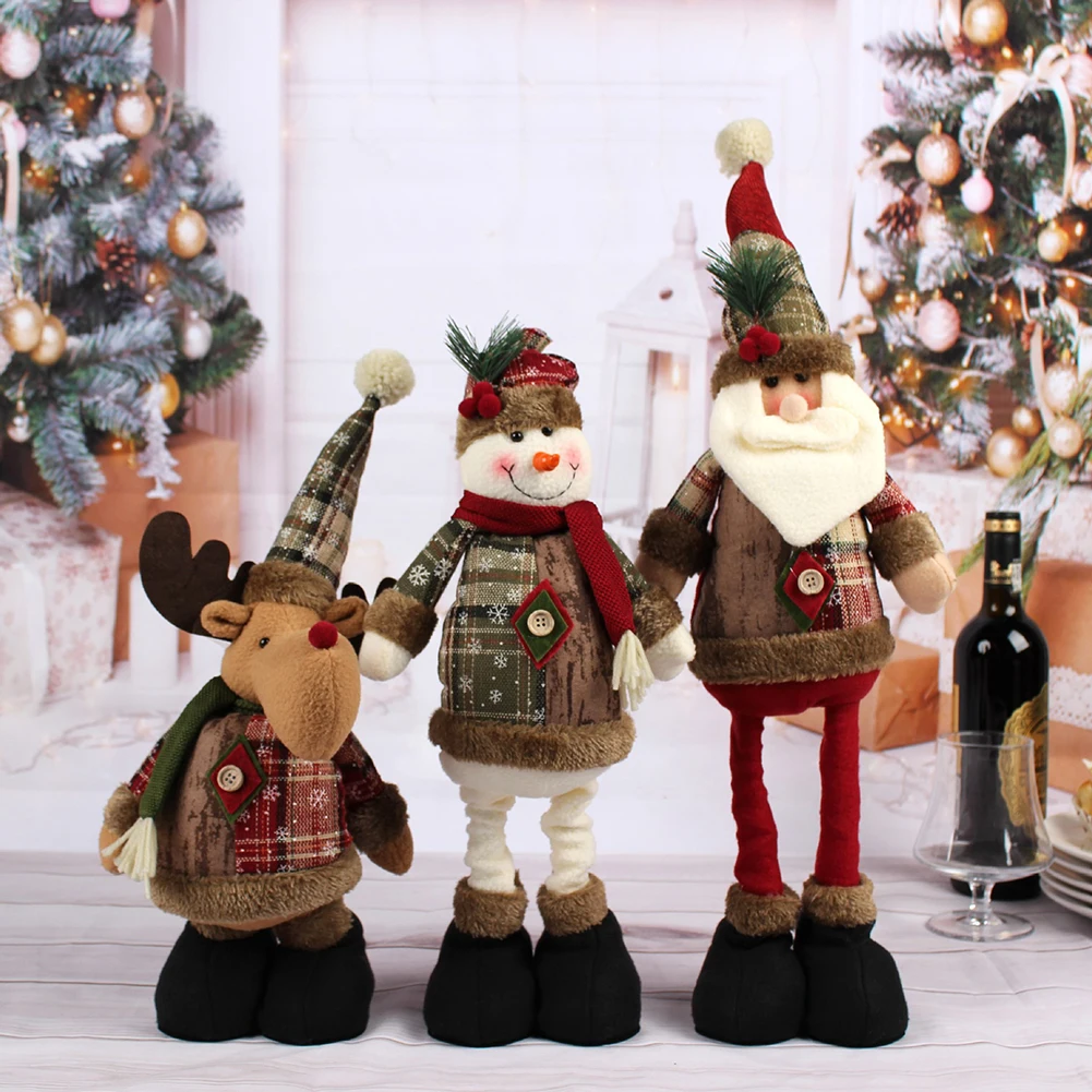 New Big Santa Claus Snowman Elk Doll Children Xmas Gift Christmas Tree Decorations Home Wedding Party Supplies Plush Ornaments
