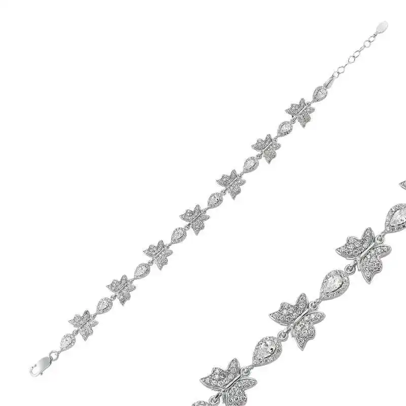 

Tevuli 925 Sterling Silver Drop Cubic Zirconia Butterfly Bracelet