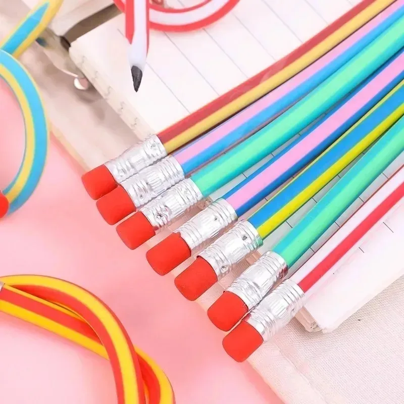 Magic Bendy Flexible Soft Pencil with Eraser Colorful Creative Novelty Bend Pencils for Kids Students Gift School Supplies 5