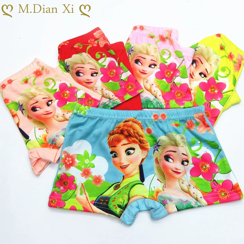 4Pcs/lot Baby Girls Cartoon Frozen Elsa Underpants Kids Underwear