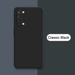 Square Liquid Silicone 360° Protective Soft Phone Case for Reno3 Youth (Classic Black)