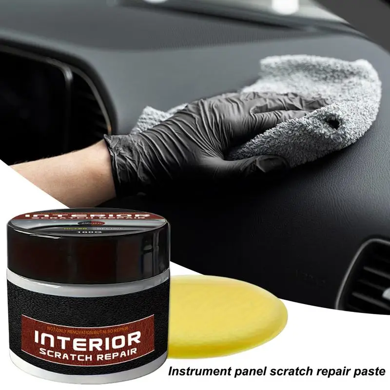 Car Interior Scratch Remover Wax -Clean & Polish For Leather/Plastic Dashboard Seats, Stain Removal & Protective Shine Restorer