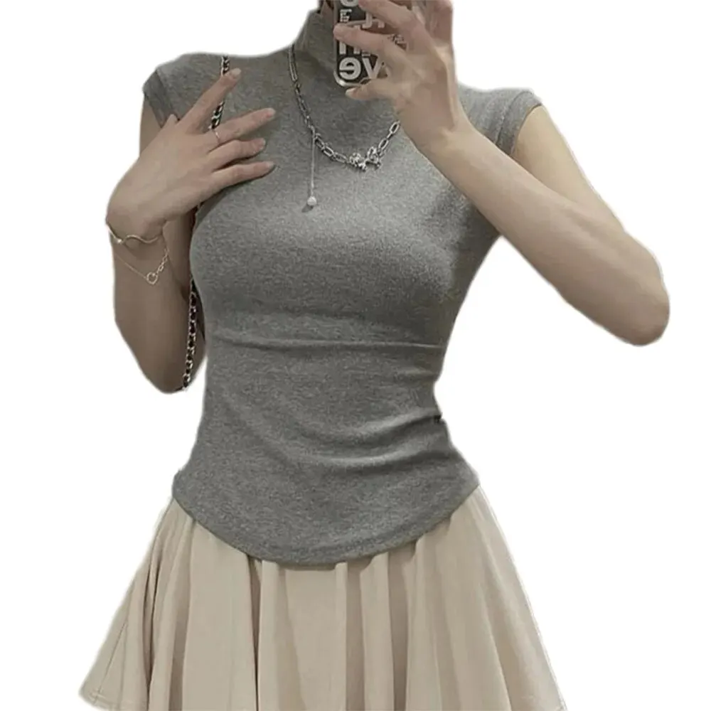 Maglietta Donna Collo Alto Totatuit - Rayon E Elastan, Slim Fit, Manica Corta - Foto 7