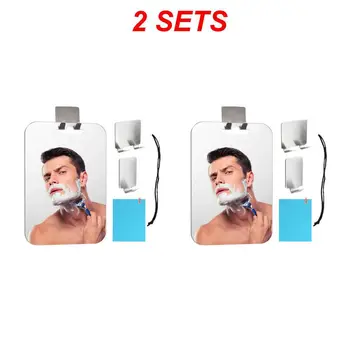 ร้อนขนาดใหญ่ Fogless กระจกสําหรับโกนหนวดอะคริลิค Anti-FOG กระจกโกนหนวดพร้อมผู้ถือมีดโกน Hooks แขวนผนังกระจก 7