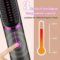 Brosse à lisser sans fil, brosse à lisser à chauffage rapide, bigoudi multifonctionnel en céramique, peigne chauffant Anti-brûlure 4