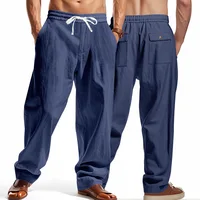 Pantalon Homme Coton Lin 2025 – Nouvelle Collection Été-Automne – Taille Haute Ample Jambe Large – Décontracté et Respirant en Chanvre pour le Sport 1