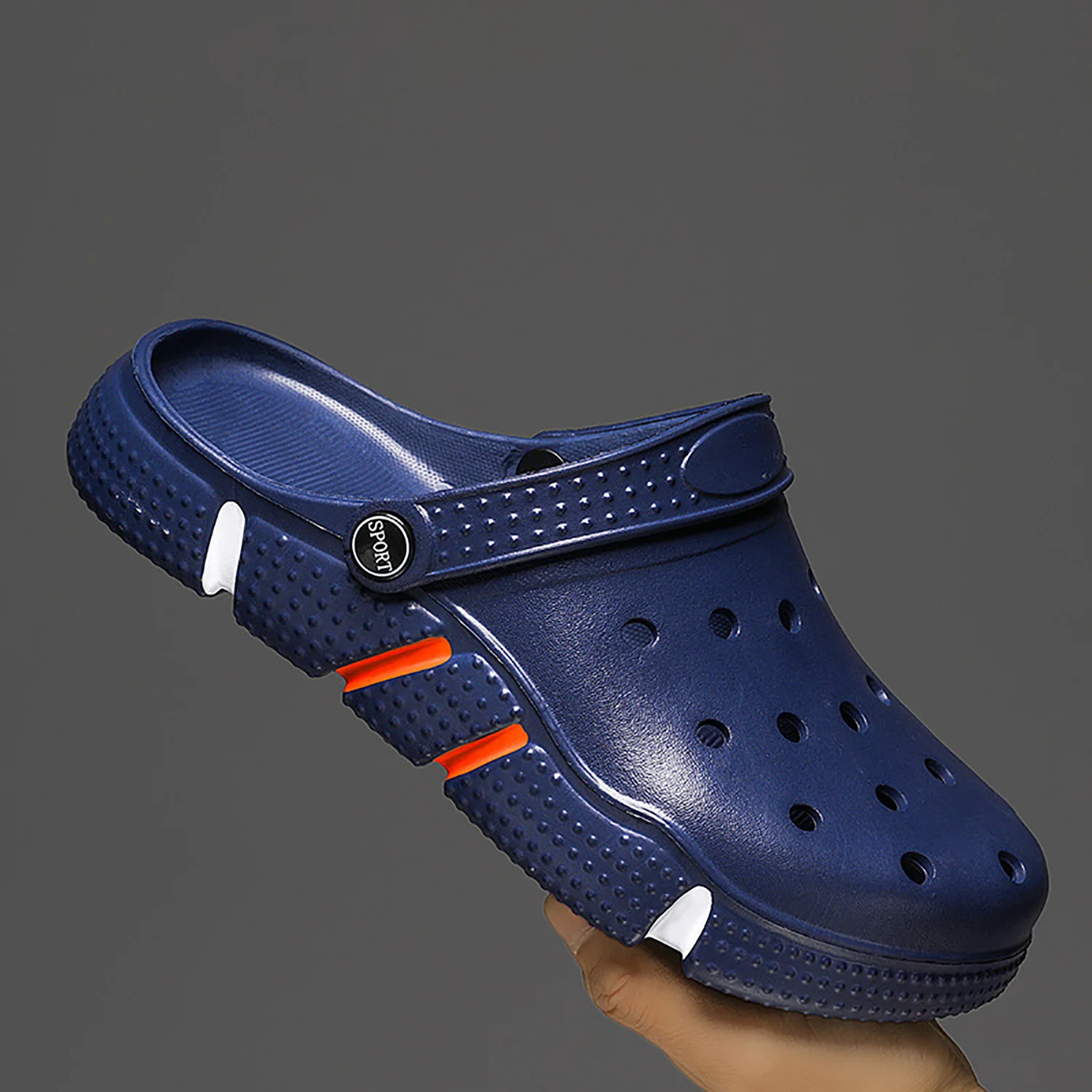 Large Size Slides Men's Trendy Garden Shoes Eva Soft Sole Hollow Baotou Flip-flops Sandals for Men's Leisure Beach Slippers 6