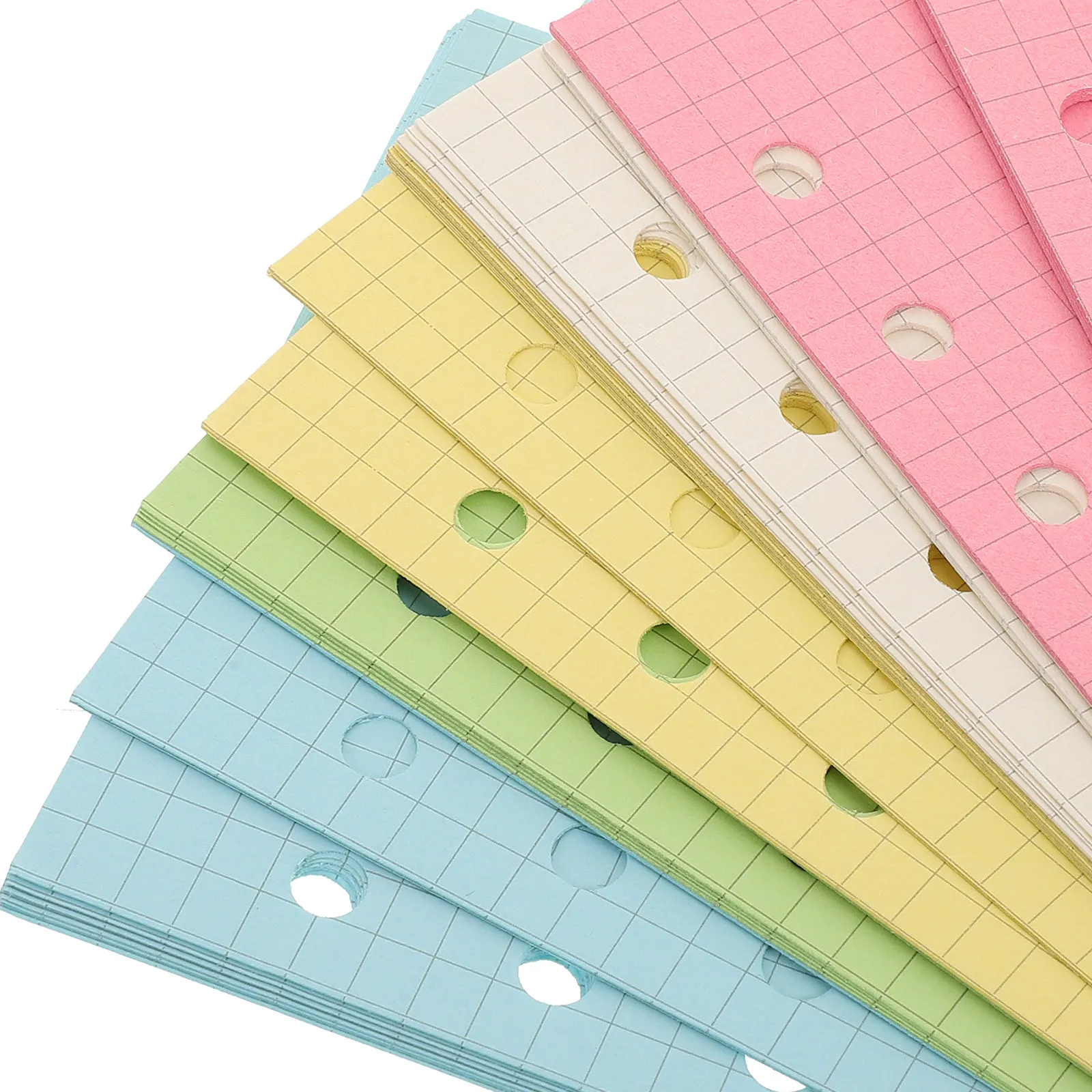 250Pcs 루즈 리프 노트북 인서트 플래너 바인더 저널 주최자 액세서리 사무용품을위한 다채로운 리필 용지