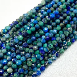 Lapis Lazuli Faceted Round Natural Stone Beads for Jewelry Making - 15 Strands (Phoenix lapis lazuli)