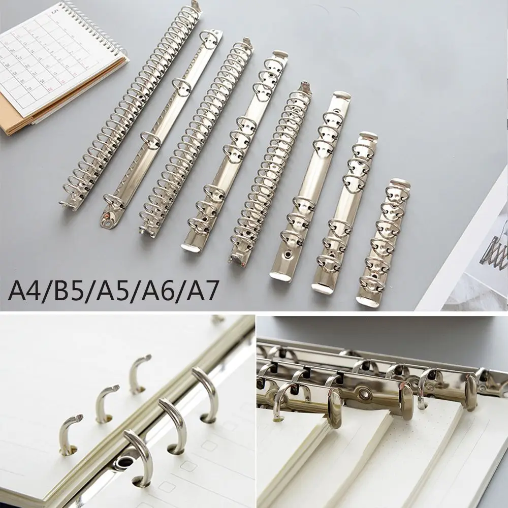 A4/B5/A5/A6/A7 Metal Spiral Rings Binder Clip Loose-leaf File Folder Clip Notebook Accessory Stationery