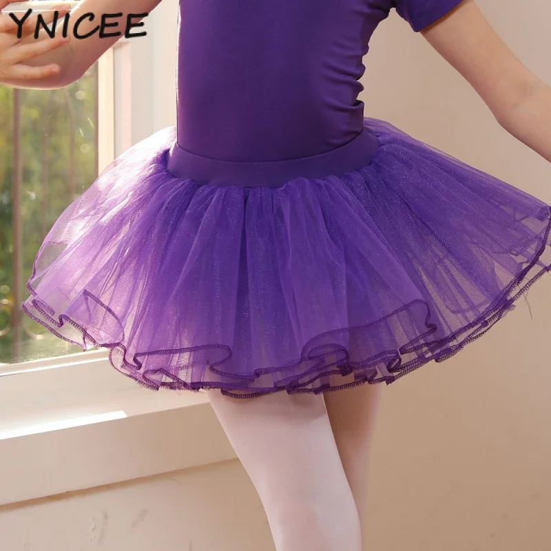 

Kids Girl Stylish Ballet Dancewear Skirts Elastic Waistband Solid Color Chiffon Veil Skirt Professional Ballering Dance Costume