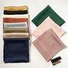 Fashion Solid Kerchief Women Head Scarf For Hair Pink Green White Silk Neck Scarfs Female 70cm*70cm Square Bandanas Lady Scarves 1