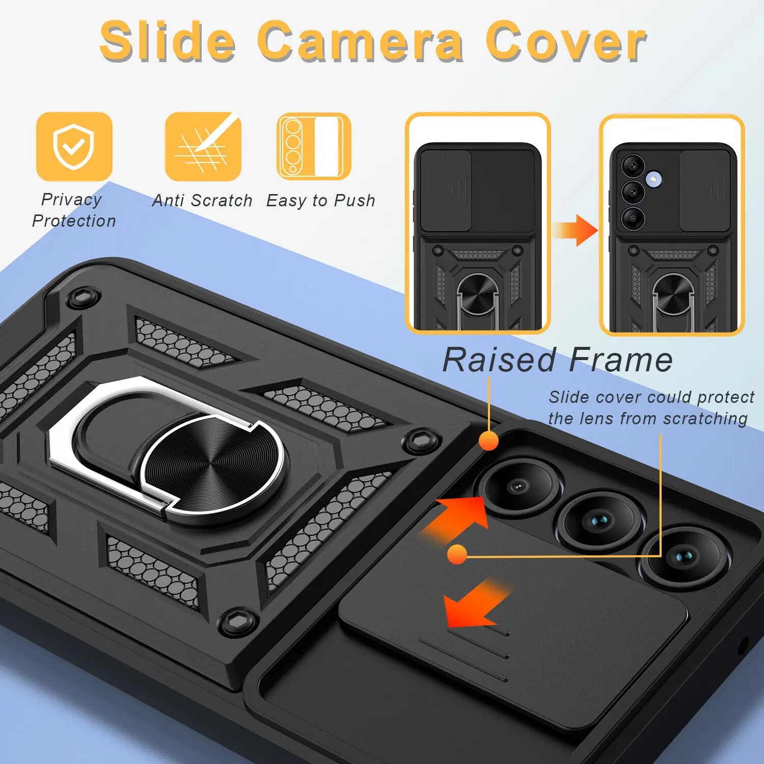 Heavy Duty Shockproof Military Armor Case with Ring Stand Holder