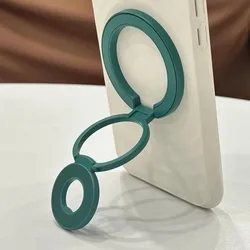 Double - Sided Magnetic Phone Stand with Ring Holder and Kickstand - Gym and Car Use (Green)