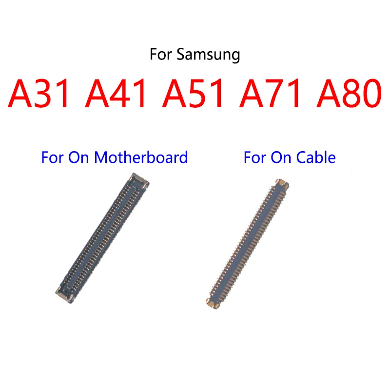 50 шт./лот для Samsung Galaxy A31, A315F, A41, A51, A515F, A71, A80, ЖК-дисплей, экран, FPC, коннектор, порт на материнской плате/гибкий кабель