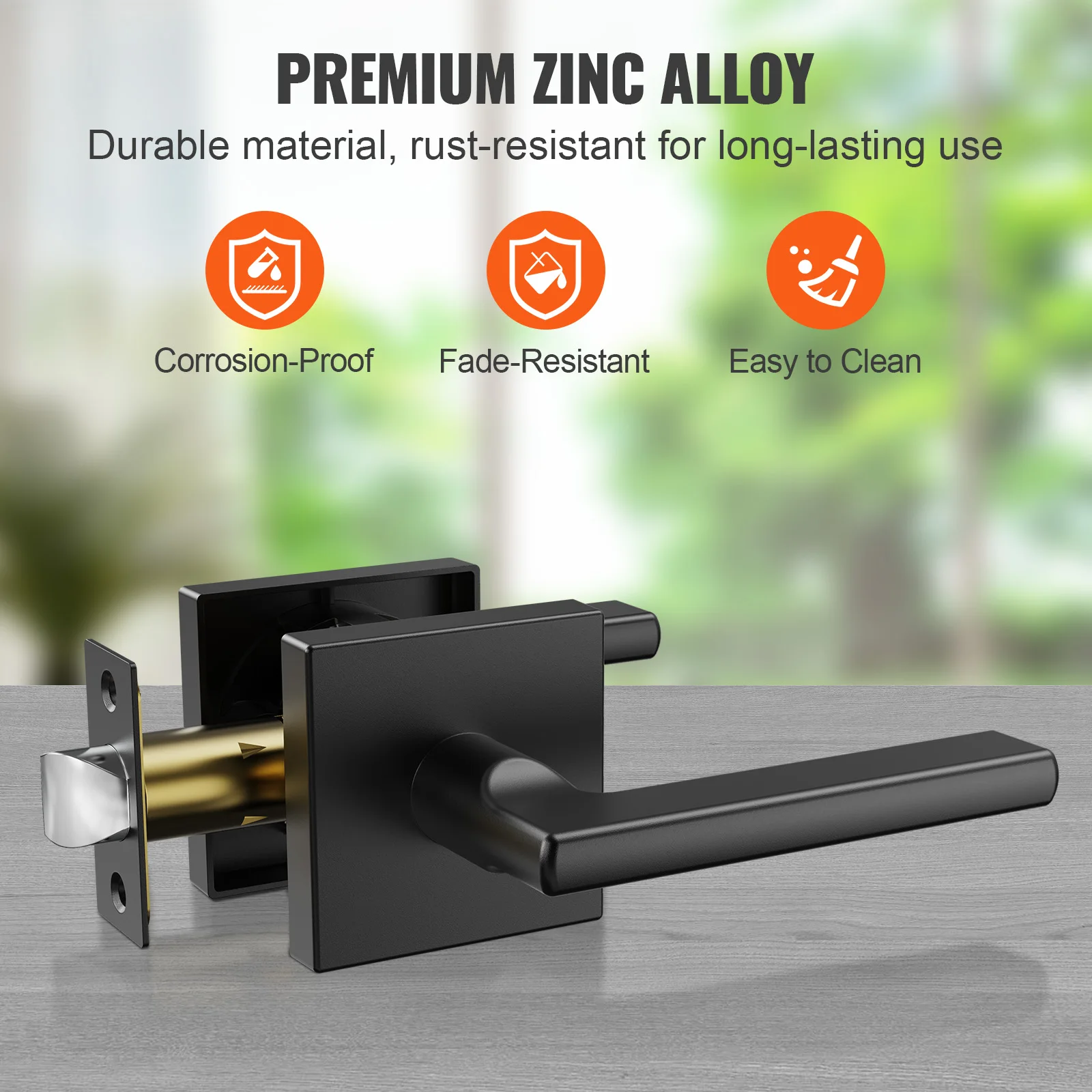 Door knobs VEVOR passage and privacy door handle matte black door lever left or right handing reversible lever square interior