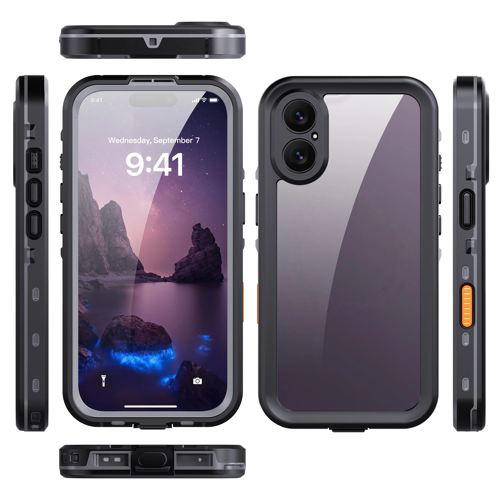 Ultimate Waterproof Phone Case with Floating Ring – Minimalist Design, IP68 Protection