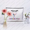 1 pc just a who love Gymnastics pattern Makeup Bag, Gymnastics Gifts,Girls Gymnastics Cosmetic Bag 6