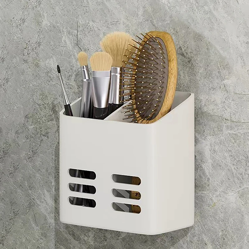 Bathroom Shelf Makeup Storage Organizer No Drill Toiletries Shelves Wall Mount Comb Skin Care Product Rack Bathroom Accessories 5