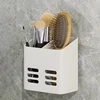 Bathroom Shelf Makeup Storage Organizer No Drill Toiletries Shelves Wall Mount Comb Skin Care Product Rack Bathroom Accessories 5