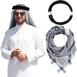 Arab Shemagh Tactical Desert Scarf with Agal Rope (Black set 1)