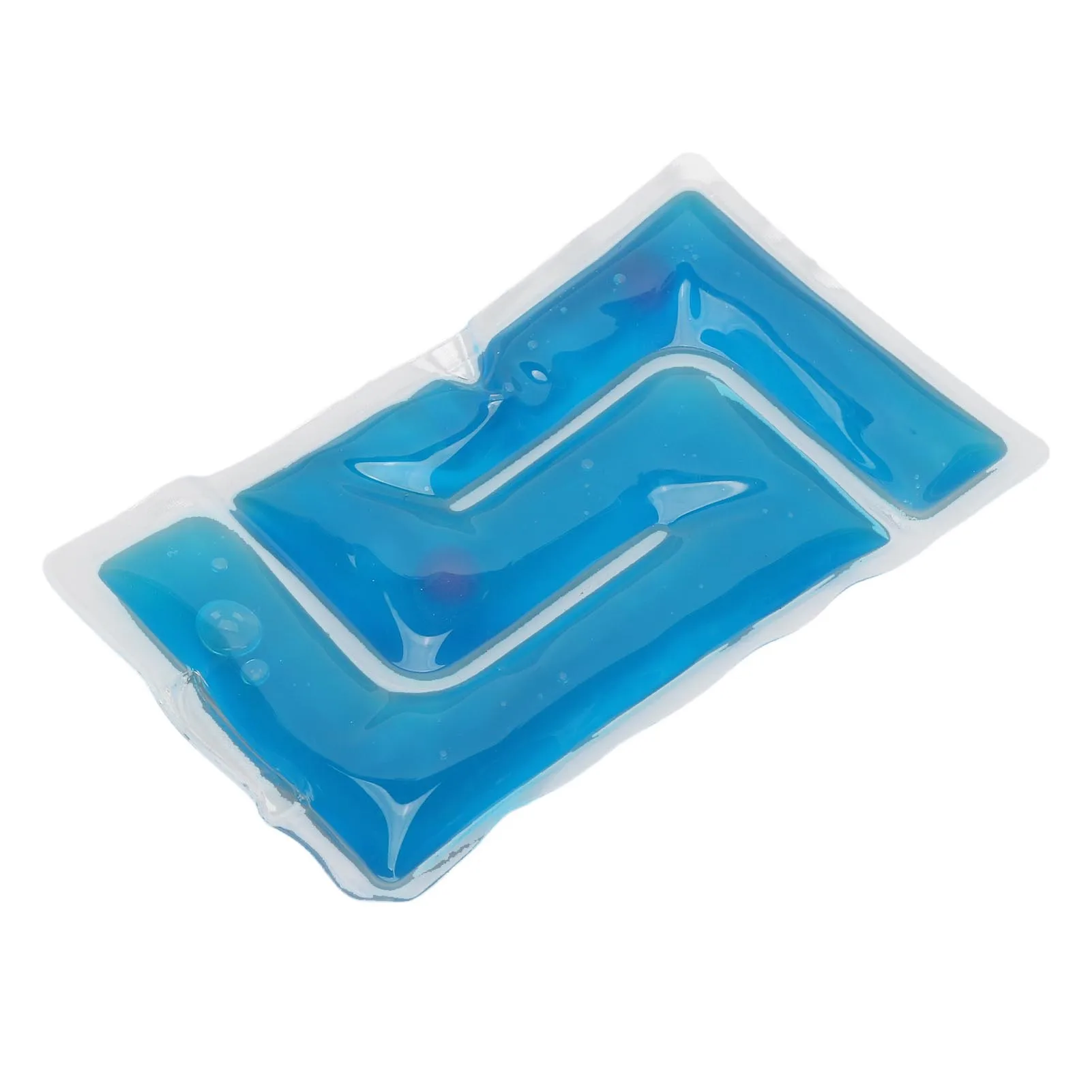 Close-up of a gel bead ice pack, highlighting its malleable texture and segmented design.