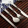 Portable Outdoor Dinnerware Sets Ultralight Travelling Knife Fork Spoon Chopstick Titanium Tableware Flatware Set Camping 2