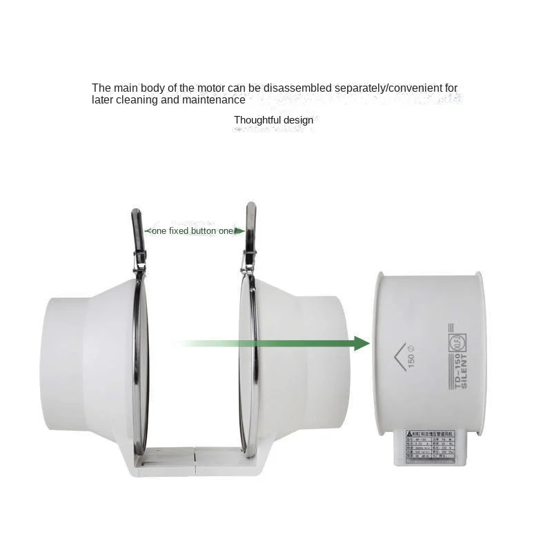 Platinum Pipe Fan Silent Ventilation Kitchen Fume Exhaust Powerful Exhaust Fan Bathroom Ventilation Fan HF-200 3