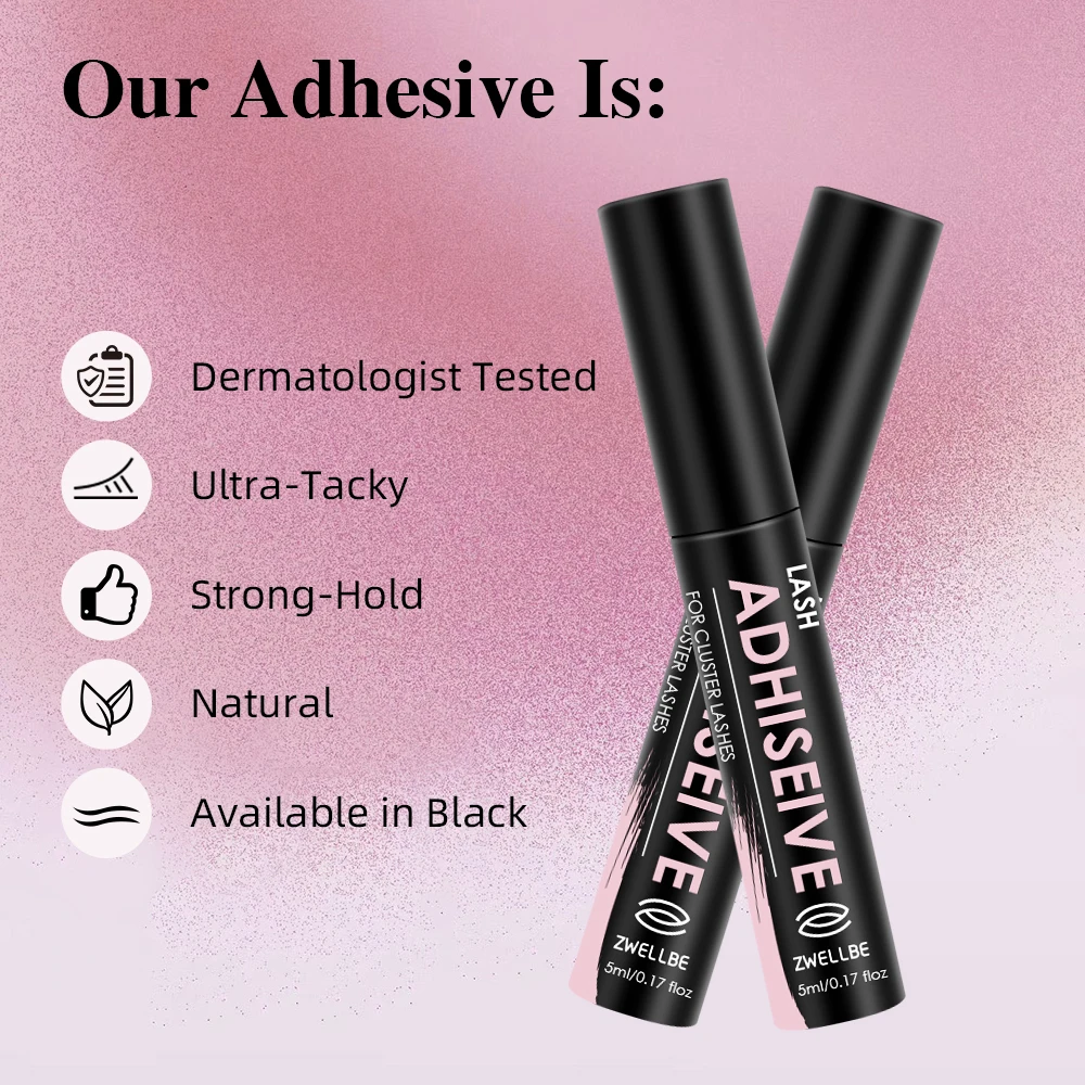 Lash Bond Waterproof 8ML Lash Glue Long Lasting No Irritation Lash Cluster Glue Black DIY Lash Extension for Beginner Eye Makeup 5