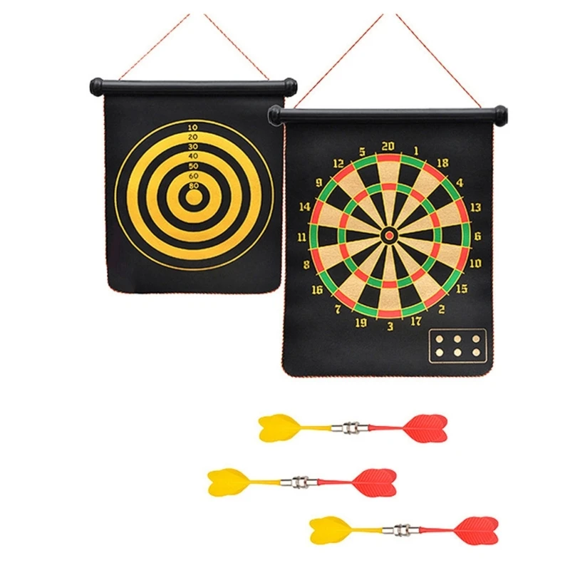 Dartboards for Kids, Two Side Board Game Sets with Darts, Hanging-Roller Up Safe Dartboards for In/Outdoor Game stock storage cases corrugated board mini gift packaging jewelry sets packaging box carrying case kraft paper box 15x8x6cm 25pcs