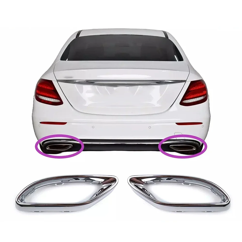 2pcs Tailpipe Rear Pipes Decor Cover Trim 2058852221 Exhaust Pipe Covers For Benz A E-Class For W177 W205 W213 Engines Accessori
