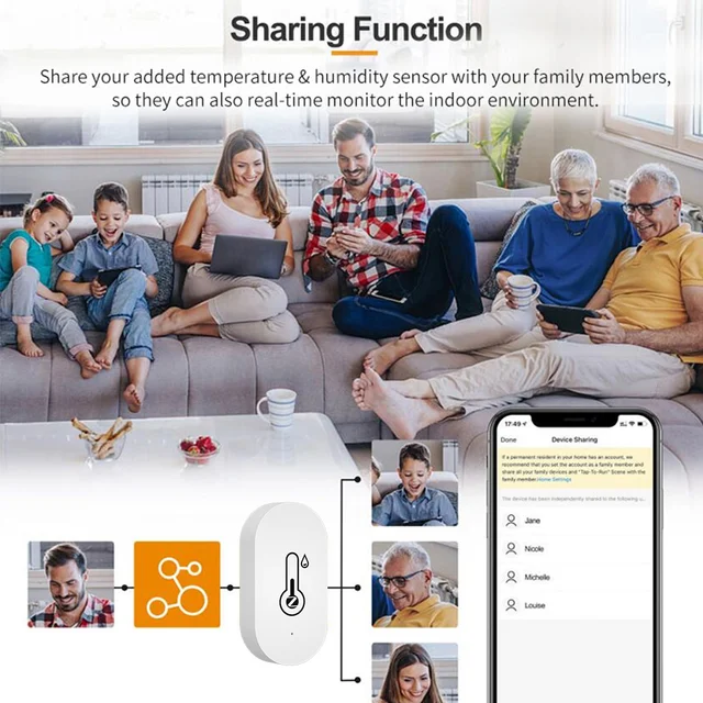 Tuya Zigbee Smart Temperature Humidity Sensor Indoor Hygrometer Controller Monitoring Work with Smart Speaker Alexa Google Home 5