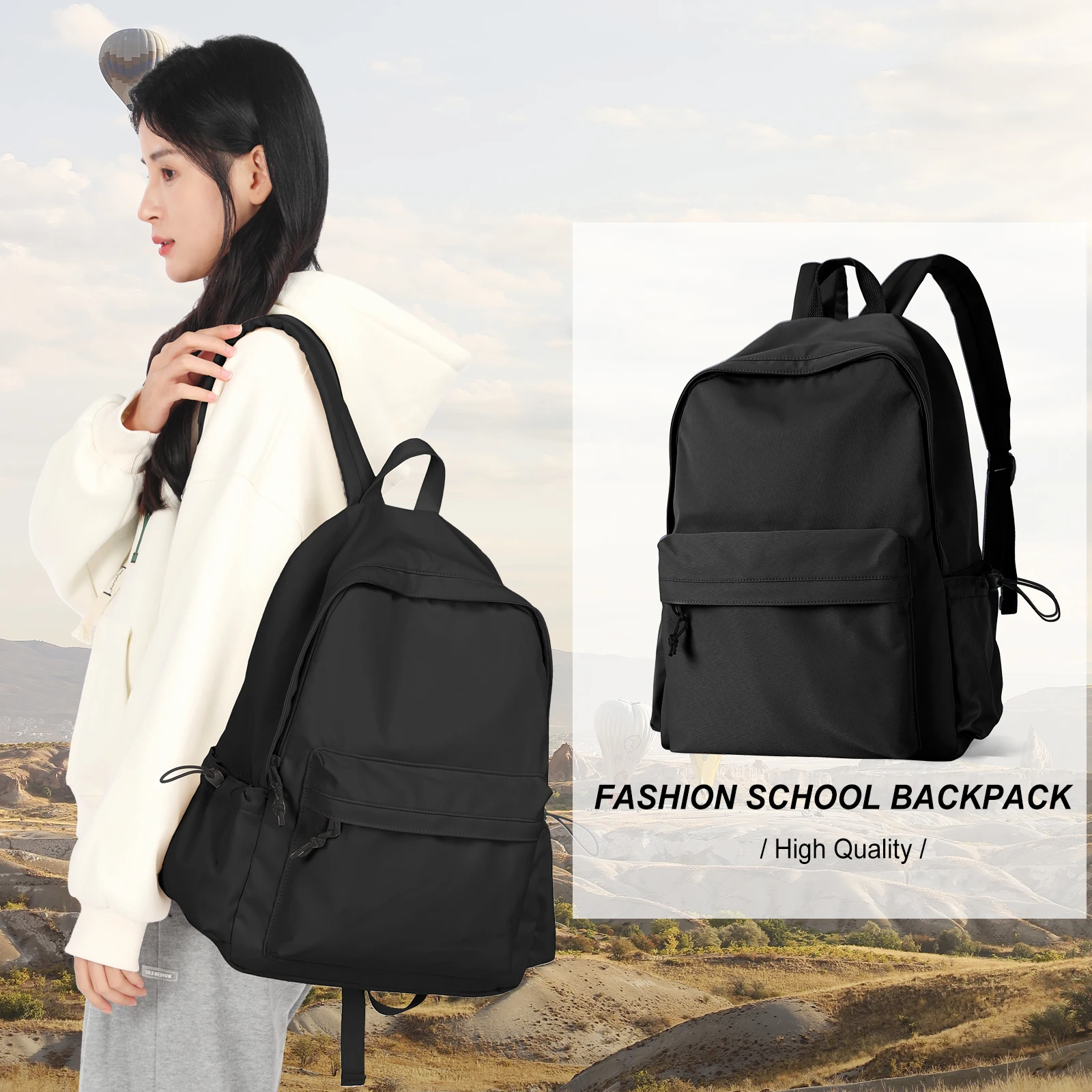 Likros Large Capacity Student School Backpack Lightweight Waterproof Laptop School Bag Travel Casual Japanese Backpack for Girls 4