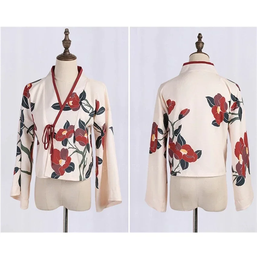 Japanese Kimono Kimono Sakura Girl Japanese Style Floral Print Vintage Dress Woman Asian Clothes