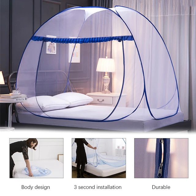 Mosquito Net Canopy Bed Frame Mesh Curtains Foldable Anti-Mosquito Tent for  Double/Single Bed Camping Travel Home Outdoor - AliExpress