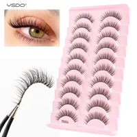 YSDO Half Eyelashes 3/10 pairs Natural Full False Eyelashes 3d Lashes Cat Eye Fake Eyelashes Extension Faux Cils Makeup Tools 1